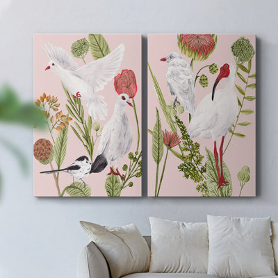 Oiseaux en mouvement I - Toile tendue avec châssis de qualité supérieure - Prêt à être accroché