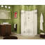 Ensemble de douche à drain central en polystyrène 36 x 36 Papaya en blanc avec verre transparent en chrome