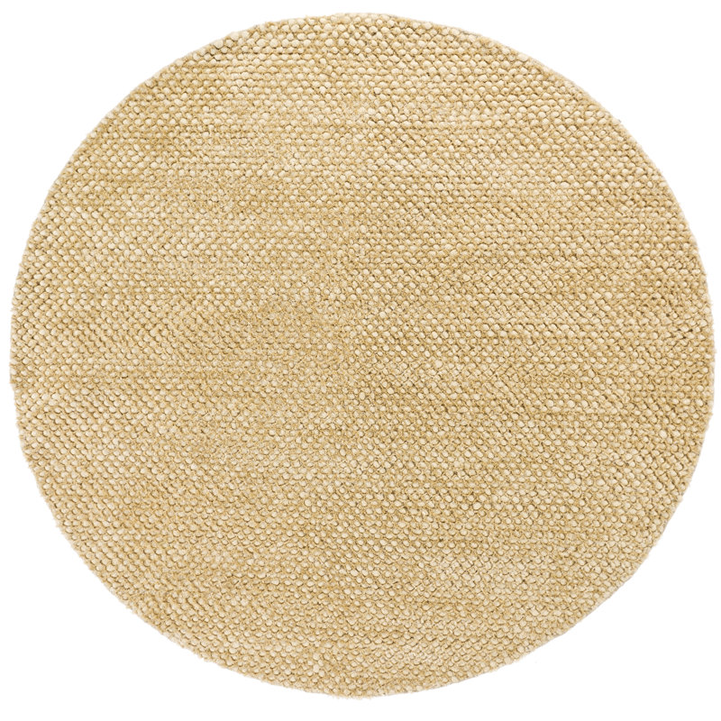 Strata White Area Rug, Tan, Round 7'9"