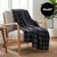 Jeté en molleton - 50 x 60 pouces - Motif de fenêtre moderne - Doux chaleur - Noir-125469750