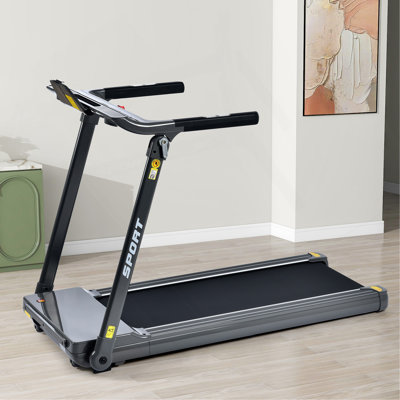 Folding Electric 3.5HP Treadmill Medium Running Machine Motorised Gym 330Lb,Portable Compact Treadmill Foldable For Home Gym Fitness Workout Jogging Walking,Electric Motorized Power 14KM/H