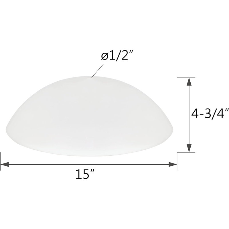 Abat-jour bol en verre, H 4,75 po x l 15 po