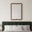 Rectangle Wood Frame Decorative Mirror with Irregular Lines, Natural Finish, Versatile Wall Mount for Bedroom Bathroom Living Room Entryway.-129673805