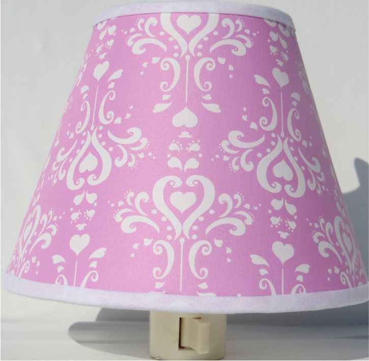Éclairage de nuit damassé, Rose