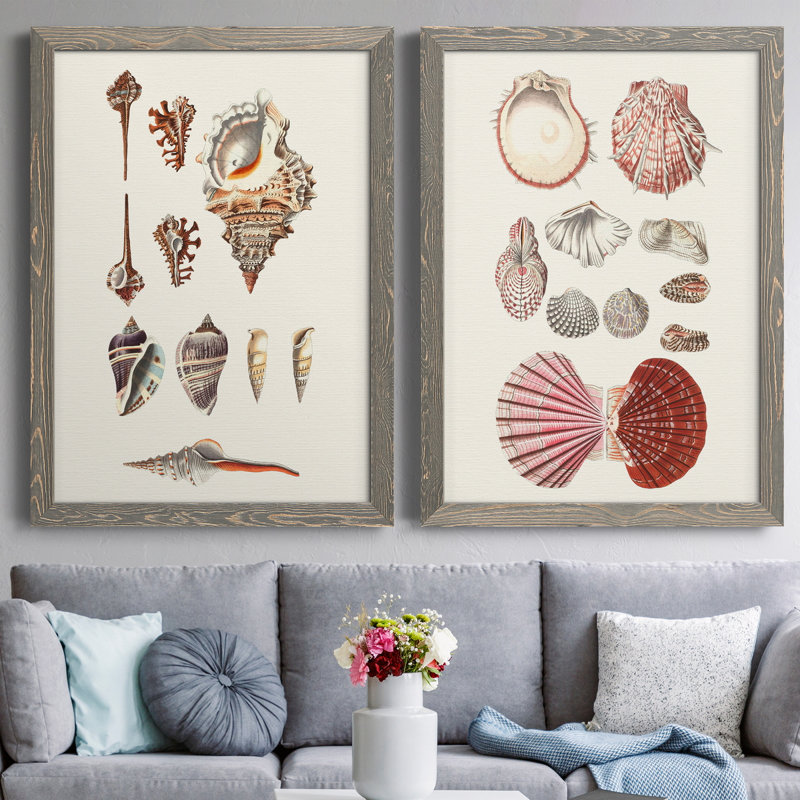 Toile encadrée Shell Collection VP Remium - prête à être accrochée, Toile avec cadre gris, H 37,5 po x l 55 po x P 1,5 po