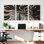 Abstrait motif tourbillonnant sur toile tendue, ensemble de 3 reproductions de peintures à l'huile pour salon