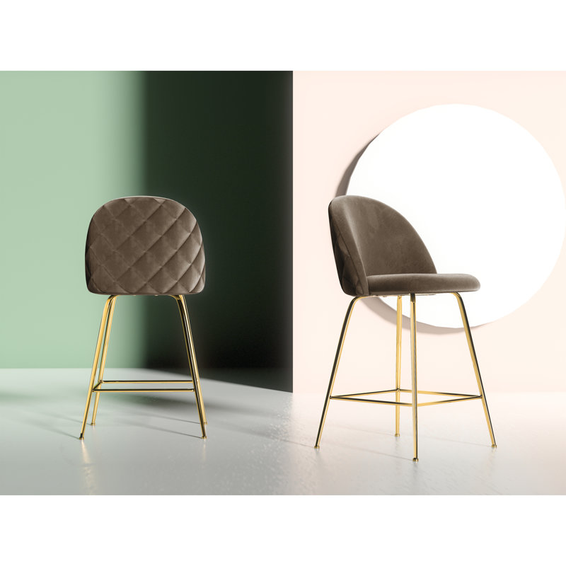 Ella Upholstered Counter Stool with Metal Frame