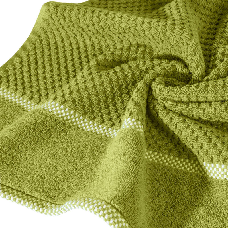 Liebhilde Midweight Jacquard Bath Towel, Olive