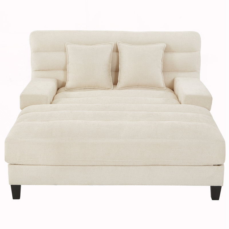 Canapé-lit en chenille de 57,1 po, Beige