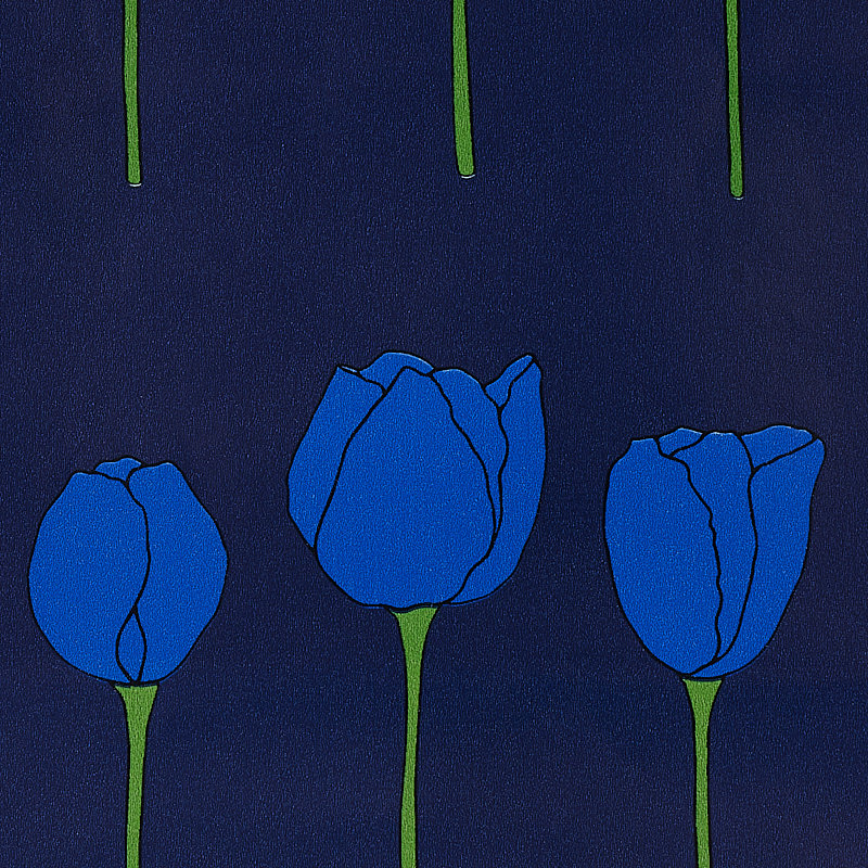 Papier peint Schumacher x Cristina Buckley Edie, Rose / bleu foncé
