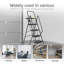 5-Step Reach Height Foldable Step Ladder With Tool Tray And Wide Non Slip Pedals, Convenient Handrails