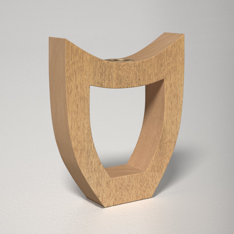Fauve 7'' H Wood Tabletop Candlestick