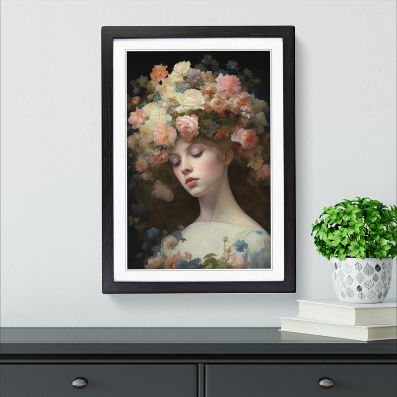 Floral Realism - Framed Print, Black, 64cm H x 46cm W x 2cm D