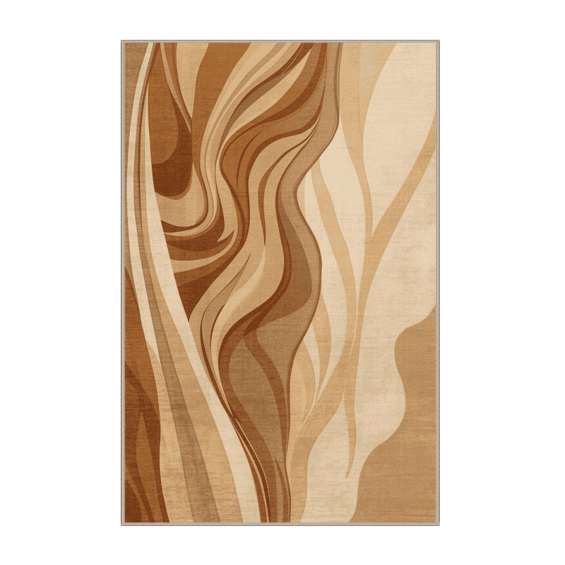 Tapis brun doux et moelleux traditionnel Medina, 7 x 9