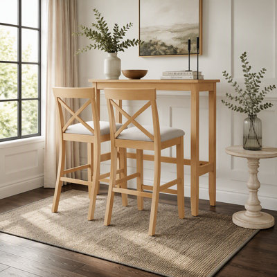 Ensemble de coin-repas à hauteur de bar rectangulaire en bois de 48 po Farmhouse