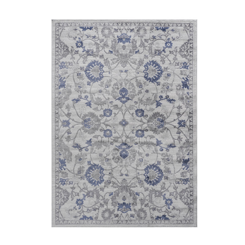 Collection Silver/Oriental Non-Shedding Living Room Bedroom Dining Home Office Stylish And Stain Resistant Area Rug