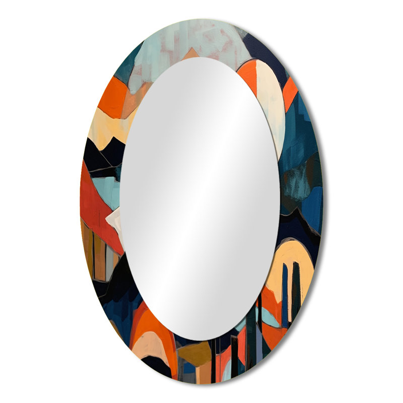 Miroir mural Mid Century Perspectives III - bleu, 36 po x 24 po
