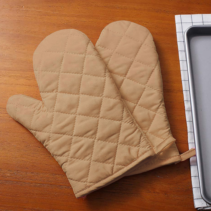 Home Mart Goods Polyester Oven Mitt Set, Beige