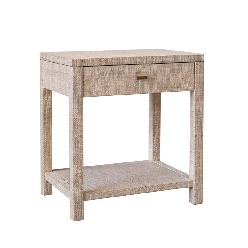Gia Raffia Nightstand, Beige