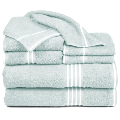 8-Piece Towel Set - Cotton Bathroom Accessories with 2 Bath Towels, 2 Hand Towels, 2 Washcloths, and 2 Fingertip Towels by Lavish Home