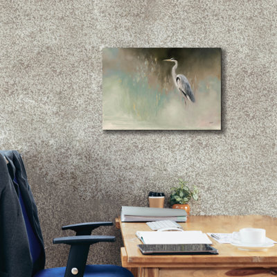 Toile murale Winston Porter «Peaceful Egret Teal C» par Julia Purinton, 40 po x 26 po