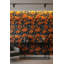 Papier peint floral, décoration murale amovible orange foncé