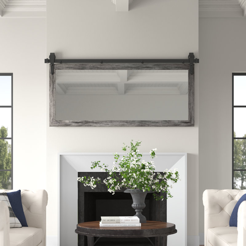 Lanphear Engineered Wood Flat Wall Mirror, 32" H x 71" W
