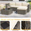 5-Piece All-Weather Wicker Patio Conversation Set With Cushions And Glass Table-247565981