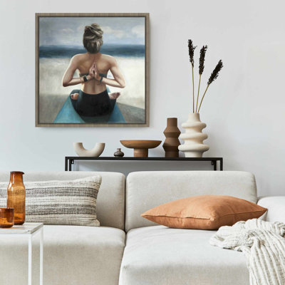 Reverse Prayer Pose Canvas | Spiritual Bedroom Wall Art