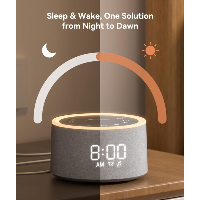 Sound Machine & Alarm Clock Sound Machine For Sleep White Noise Machine With 29 Soothing Sounds Night Light 0-100% Dimmable, White Noise Alarm Clock