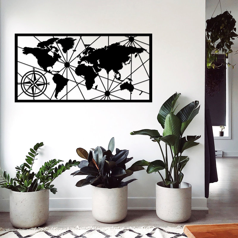 Elegant Black Metal Wall Art Decor, 39.4 x 19.7 inches | 100% Metal Construction (Thickness: 0.06 inches) | Easy Wall Mounting for Home, Office, or Gallery | Stylish Decorative Accessory for Any Space