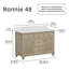 Meuble-lavabo simple 48 po Ronnie avec comptoir en quartz de Carrare blanc, pré-assemblé