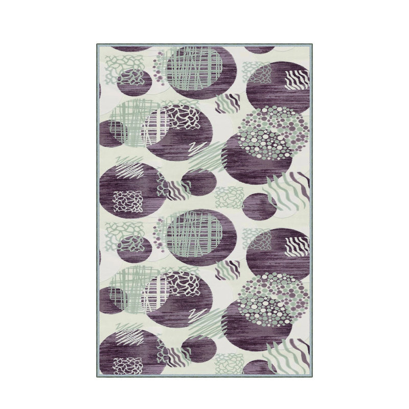 Stylish Woven Carpet, 5.2 x 7.5 Feet | 100% Polyester, 0.3 in Pile Height, Antibacterial, Non-Slip PVC Dot Underside | Machine Washable, 3D Digital Print | Perfect for Living Room, Bedroom & Home Décor