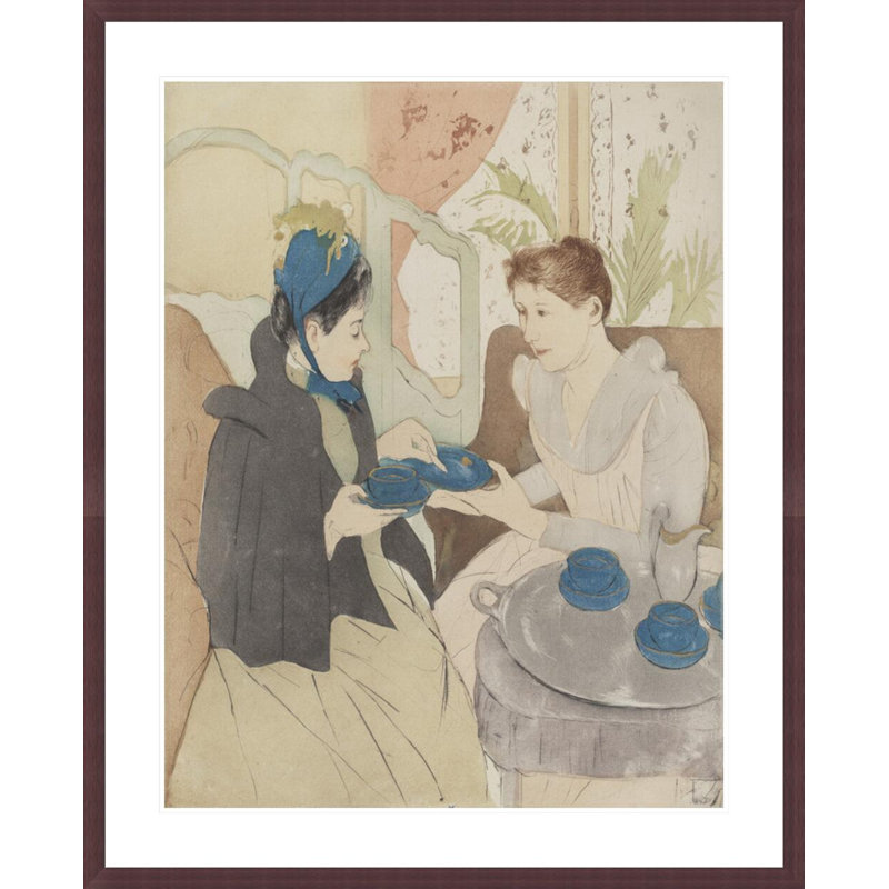 « Afternoon Tea Party » de Mary Cassatt – Reproduction giclée encadrée, H 41,3 po x l 33,5 po