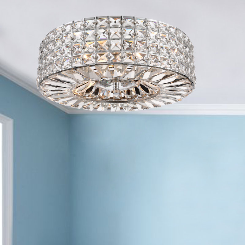  Vangorder 4 - Light 15" Chrome Crystal Flush Mount
