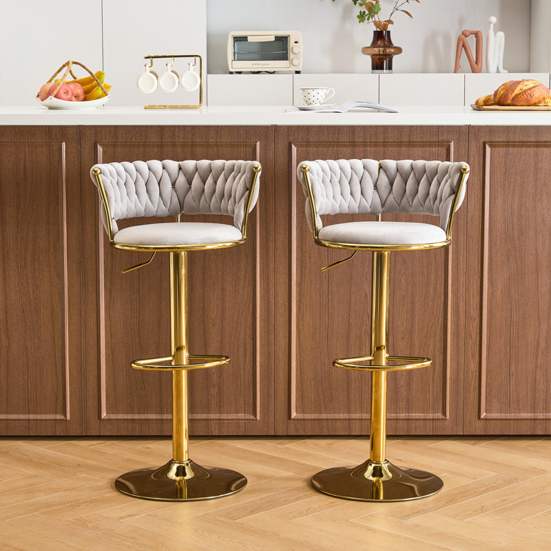 Tabouret de bar pivotant à hauteur réglable, Grey
