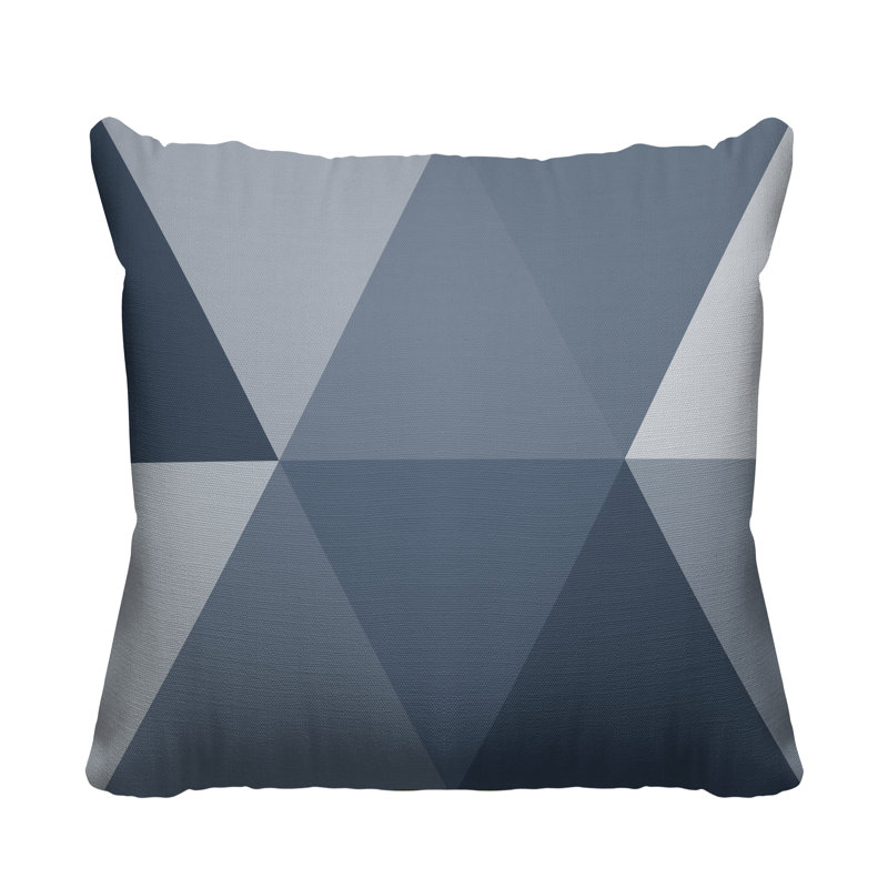 Coussin décoratif intérieur / extérieur Isla, L 17 po x H 17 po, Ardoise géométrique 1