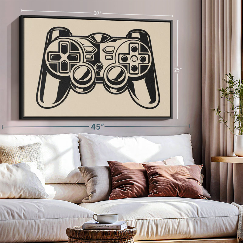 Illustration de contrôleur de jeu sur toile, H 21 po x l 31 po