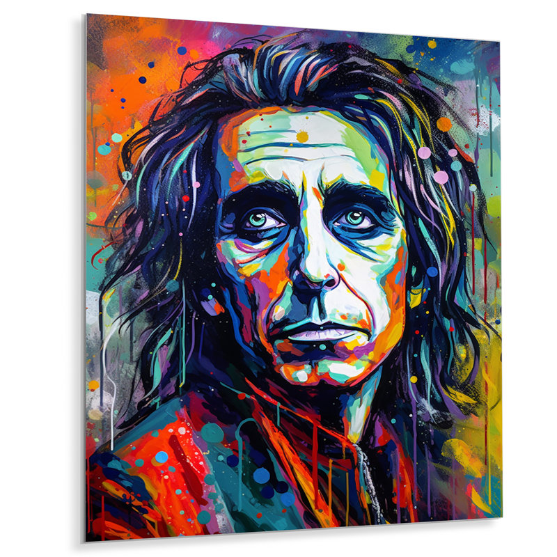 Popart Alice Rockstar Portrait II - célébrité, reproduction d'art en métal, H 20 po x l 12 po x P 1 po