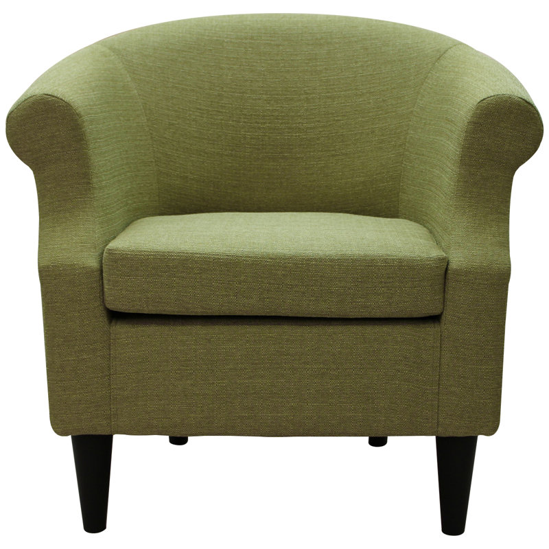 Fauteuil demi-tonneau en polyester Adea, Mélange de polyester kiwi DePalma