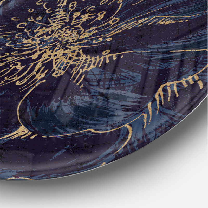 « dark rose gilded gold »-impression sur cercle métallique, H 23 po x l 23 po x P 1 po