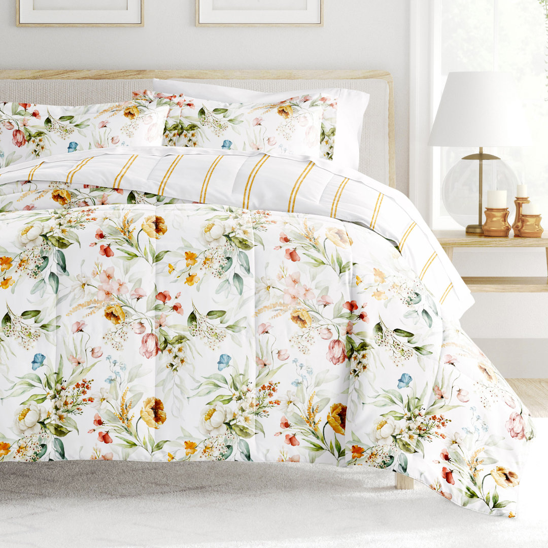 Down-Alternative Reversible Floral Comforter Set Becky Cameron 