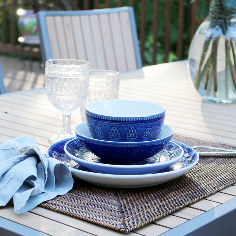 Service de table 16 pièces Fez, Bleu
