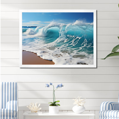 Turquoise Power Of Ocean Wave I On Canvas Print