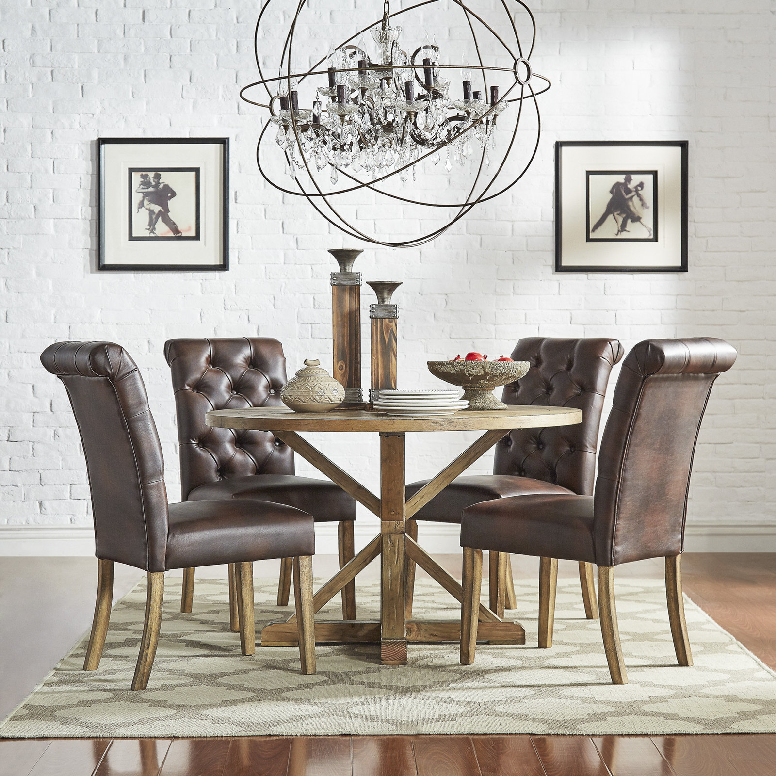 Deane 4 - Person Pedestal Dining Set