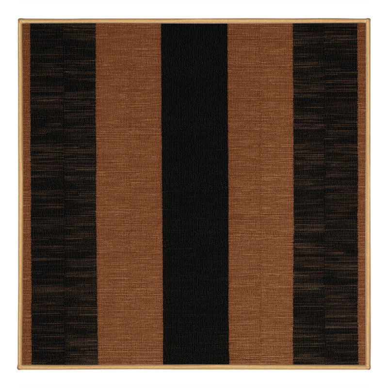 Tapis brun à carreaux lavable à la machine, Carré 8 pi