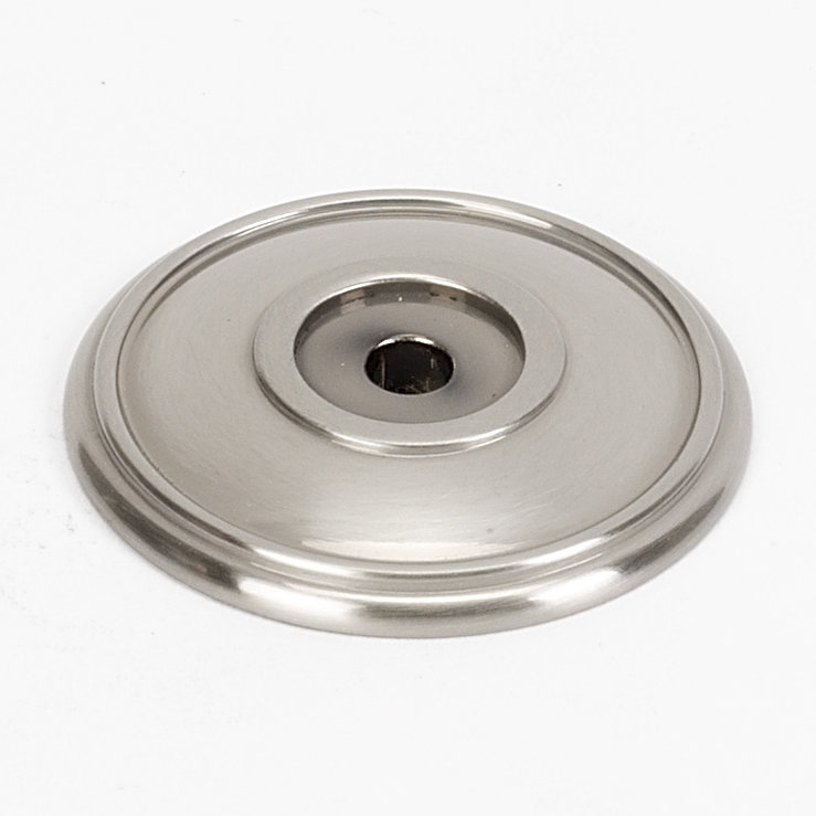 Rosette traditionnelle, Nickel satiné, H 3,3 po x l 3,35 po x P 1 po