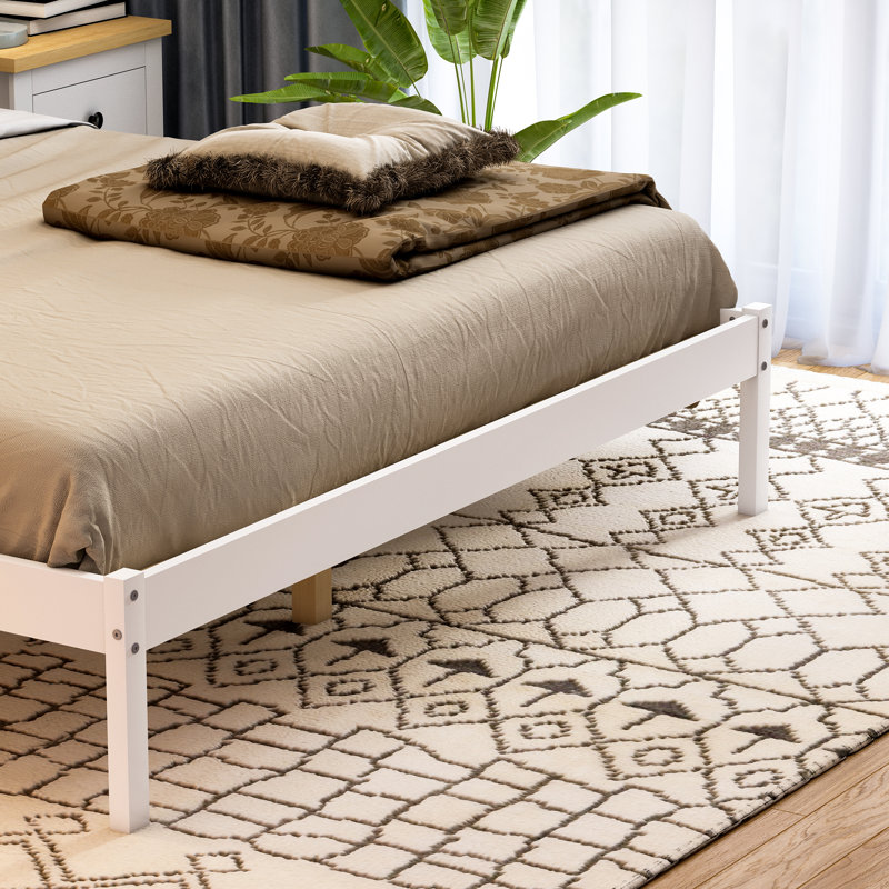Frederique Solid Wood Bed, White, Kingsize (5')