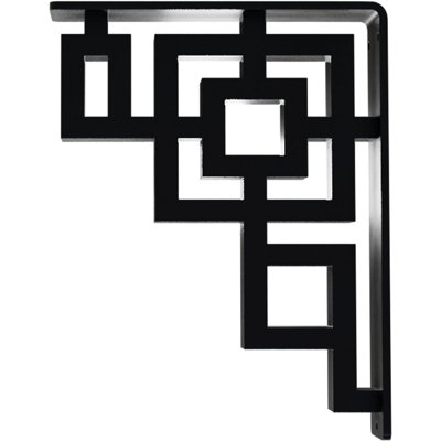 2"W x 7 1/2"D x 10"H Eris Wrought Iron Bracket, (Triple center brace), Powder Coated Black