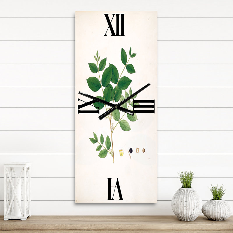 Horloge murale rétro Vintage Botanicals VI, Grand